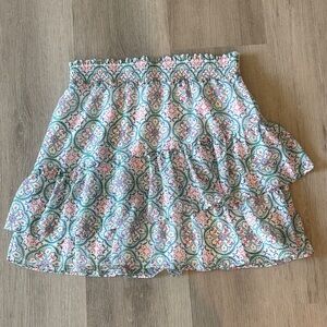 LOFT Outlet Floral Blue and Pink Mini Skirt